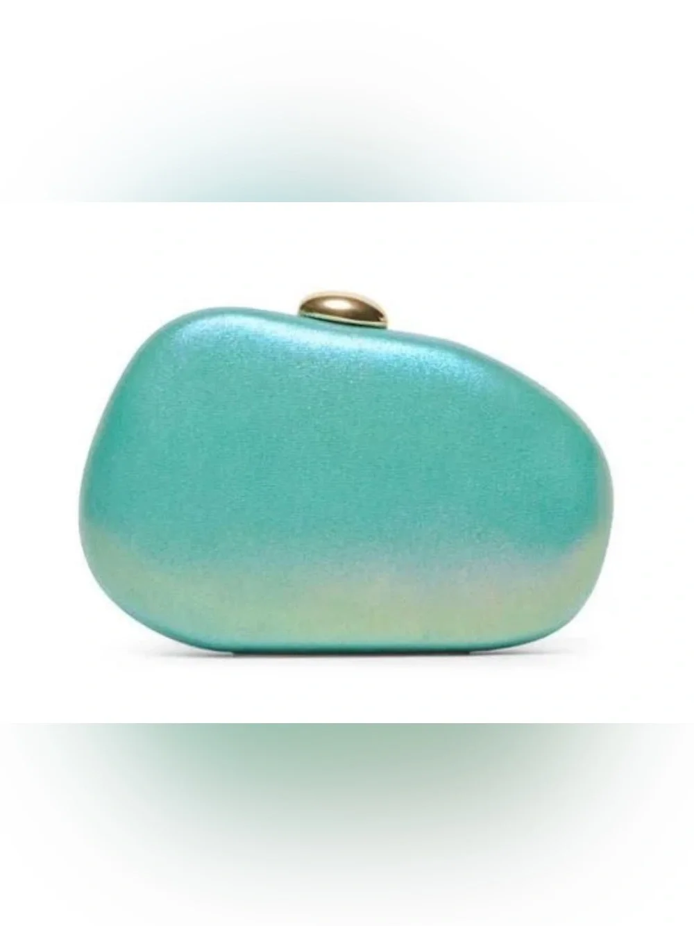 Dolce Vita Teal Hardshell Clutch with Gold Accent